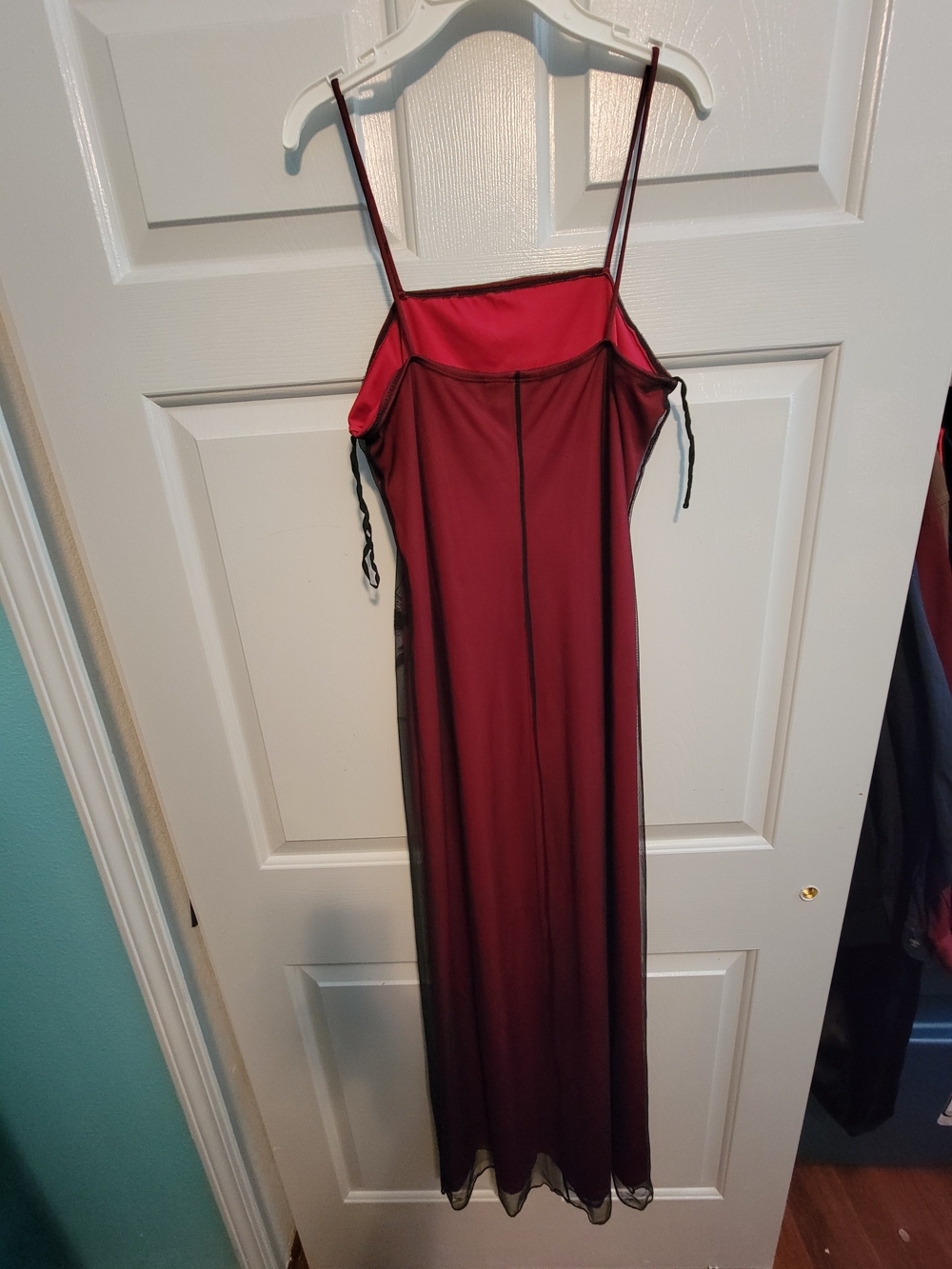 Joules Burgundy and Black Sheer Slip Dress